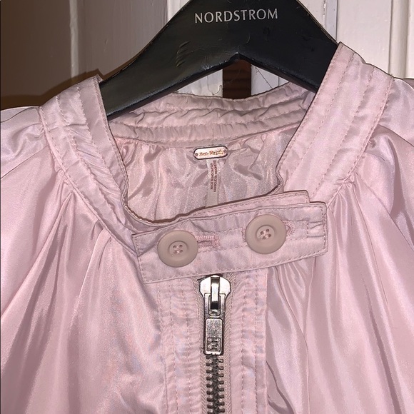 FREE PEOPLE BABY PINK NYLON SPRING BOMBER JACKET - Picture 4 of 7